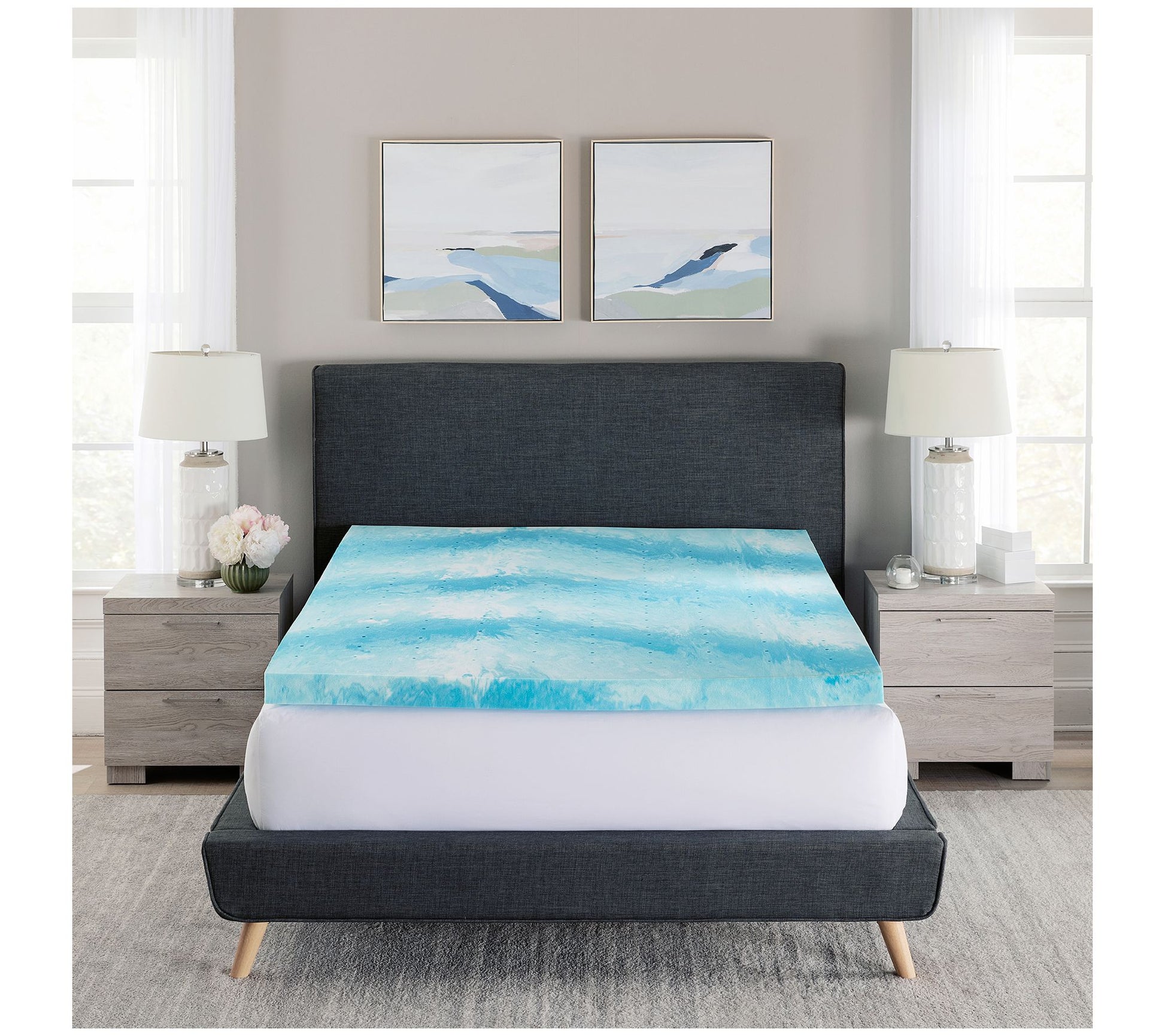 Bodipedic 3" Gel Swirl Memory Foam Mattress Topper, Queen