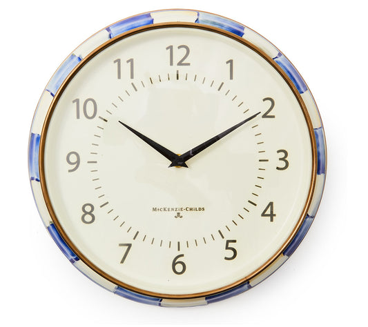MacKenzie-Childs Royal Check School Wall Clock