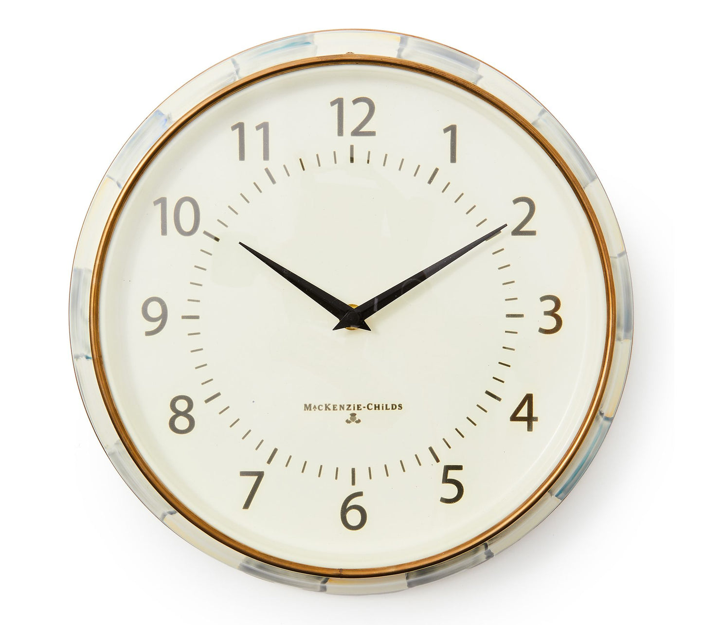 MacKenzie-Childs Sterling Check School Wall Clock