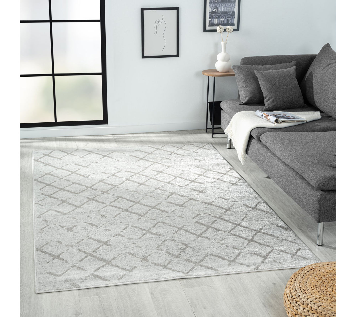 Ox Bay Checkered Plush Performance Indoor Rug,7'9" X 9'9"