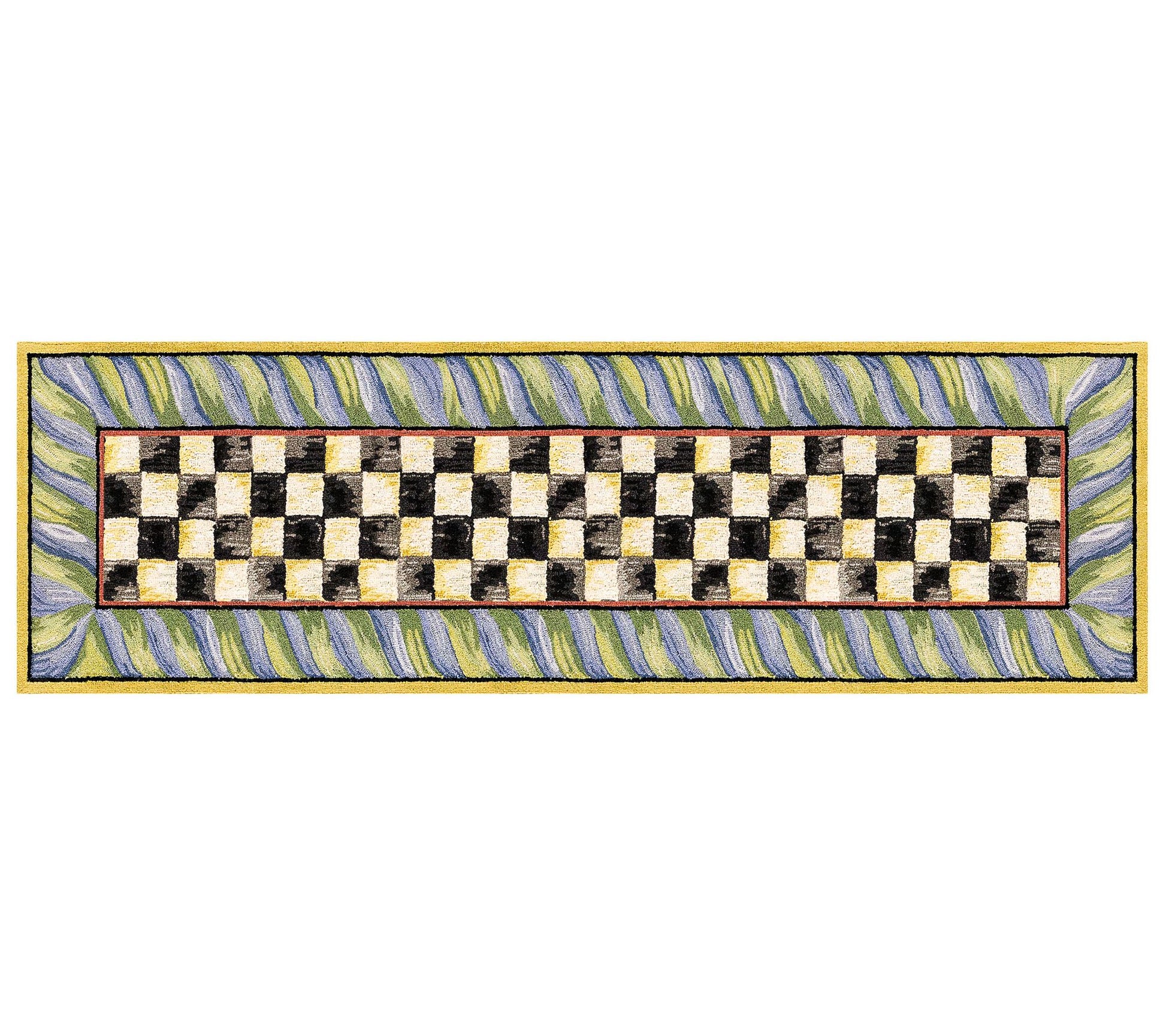 MacKenzie-Childs Courtly Check 2'6" x 8' Washable Runner