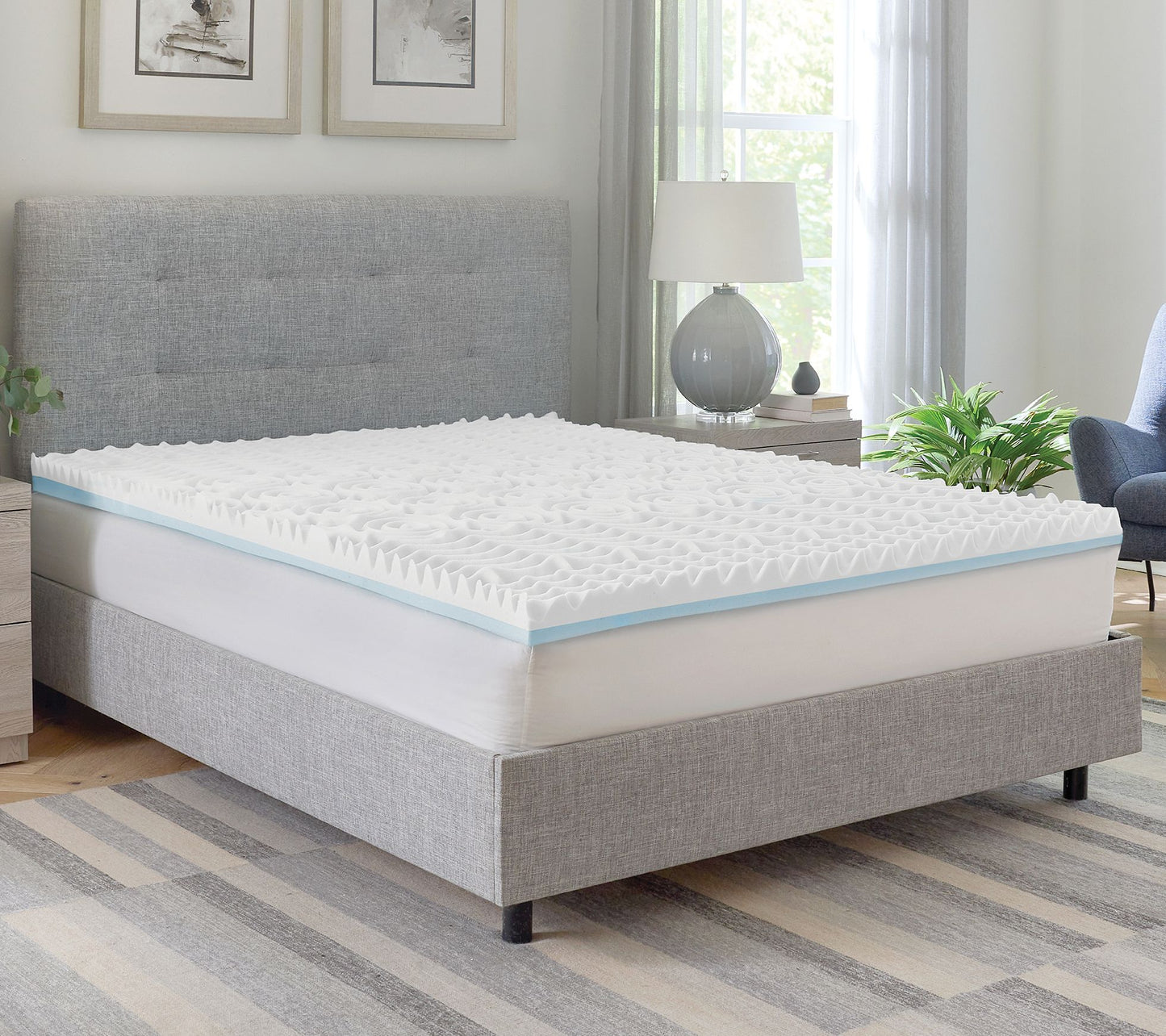 Bodipedic 3" Reversible Memory Foam Mattress Topper, Cal King