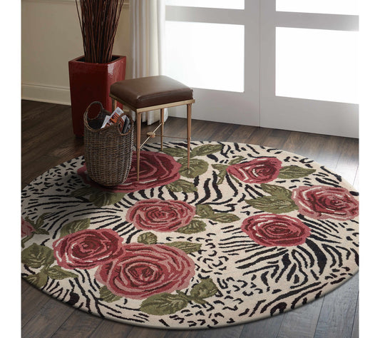 Ox Bay Contemporary Hand-Tufted Wool Indoor Rug, 6' Round