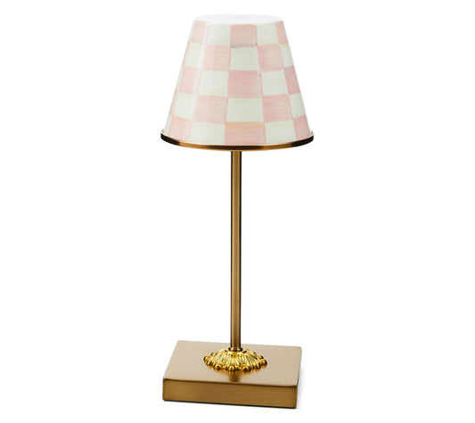 MacKenzie-Childs Rosy Check LED Rechargeable Cafe Table Lamp
