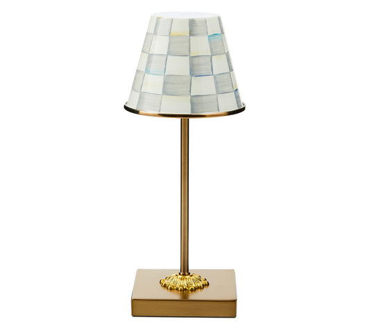 MacKenzie-Childs Sterling Check LED Rechargeable Table Lamp