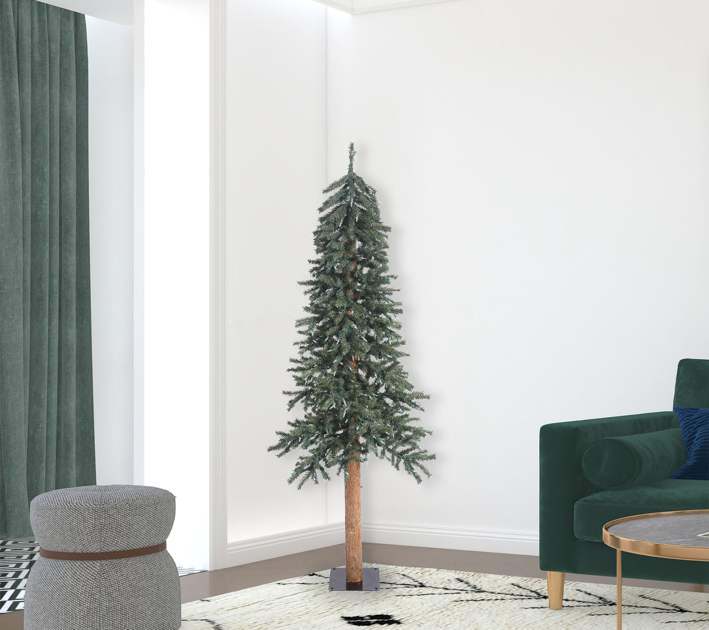 Vickerman 5' Natural Bark Alpine Artificial Unlit Tree