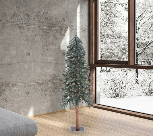 Vickerman 5' Natural Bark Alpine Artificial Pre-Lit Tree