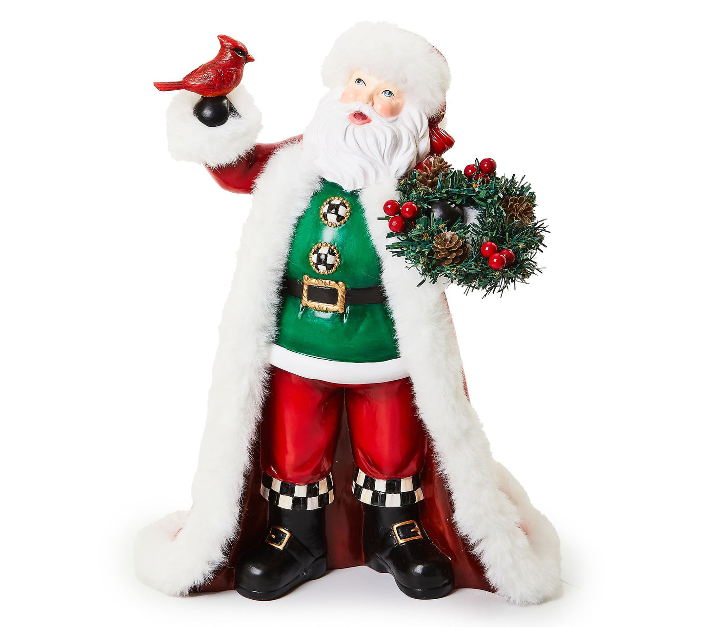 MacKenzie-Childs Cozy Christmas Santa with Cardinal