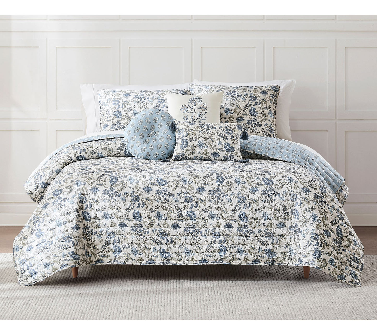 Lush Decor Lillian Block Reversible Quilt 6Pc Set King/Cal K