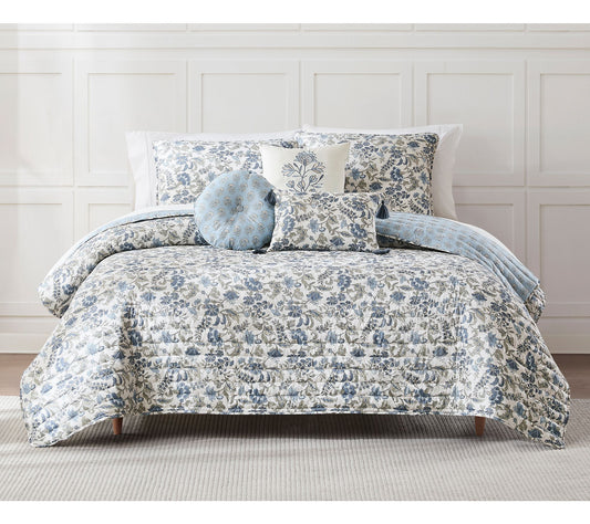 Lush Decor Lillian Block Reversible Quilt 6Pc Set King/Cal K