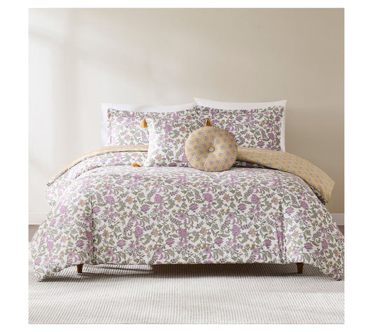 Lush Decor Lillian Block Reversible Comforter 5Pc Set King/CK