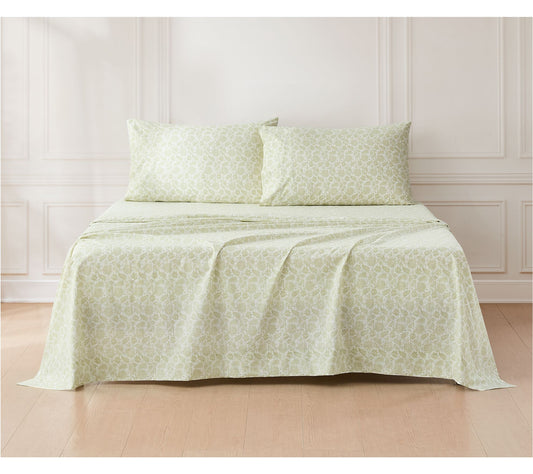 Lush Decor Floral Jacobean Cotton Sheet Set Sage 4Pc Set King