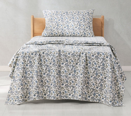 Lush Decor Lillian Block Print Cotton Sheet SetBlue 3-Pc Twin