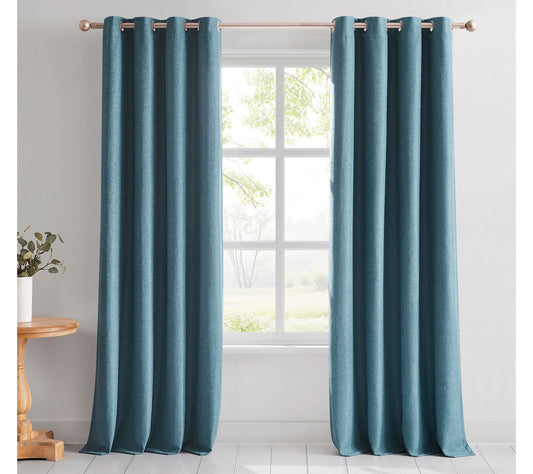 Lush Decor Meena Slub Blackout Window Curtain 2  Panels