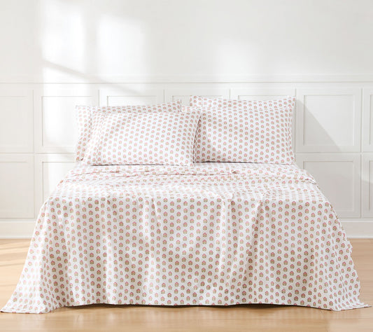 Lush Decor Prisha Floral Sheet Set Peach 6-Piece Set Queen