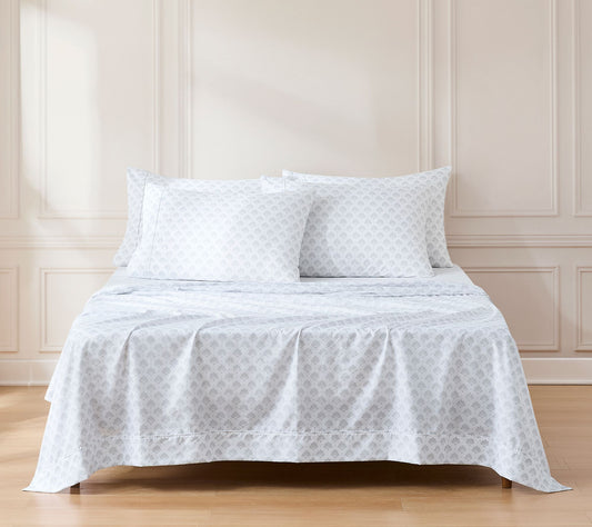 Lush Decor Scallop Fan Sheet Set Gray 6-Piece Set Queen