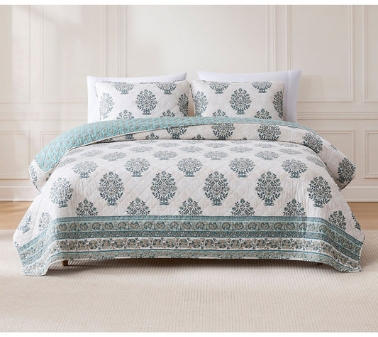 Lush Decor Sofia Flower Reversible Cotton QuiltSet King/Cal K