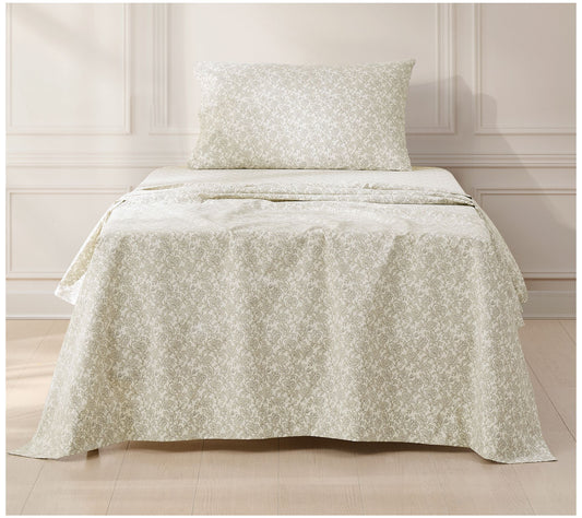 Lush Decor Zara Floral Block Cotton Sheet 3-Pie ce Set Twin