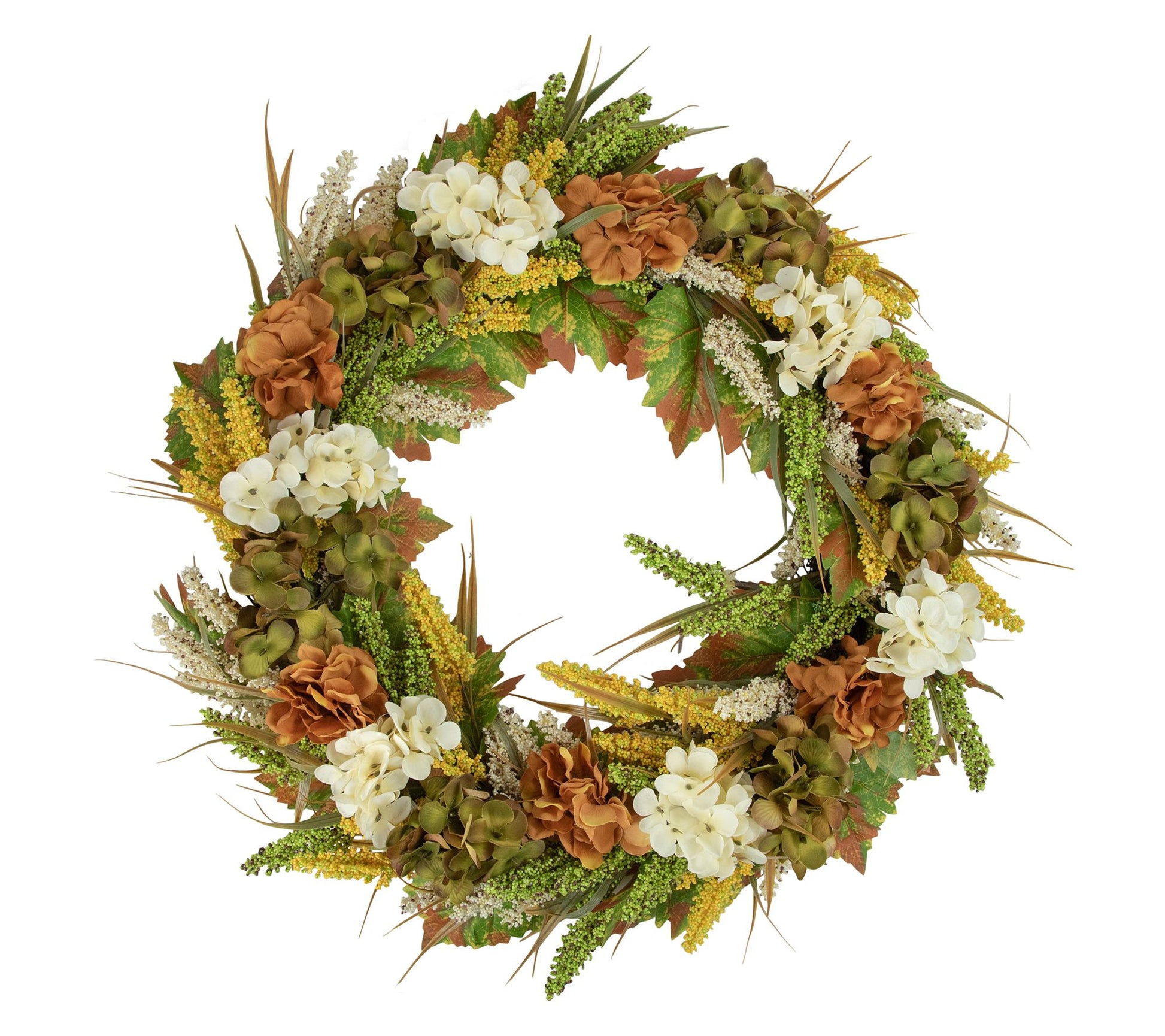 Northlight Hydrangea Fall Harvest Twig Wreath 28" Unlit