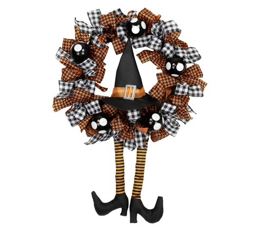 Northlight Witch with Bows Halloween Wreath 24"Unlit