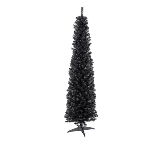Northlight 6' Charcoal Brown Tinsel Halloween Tree Unlit