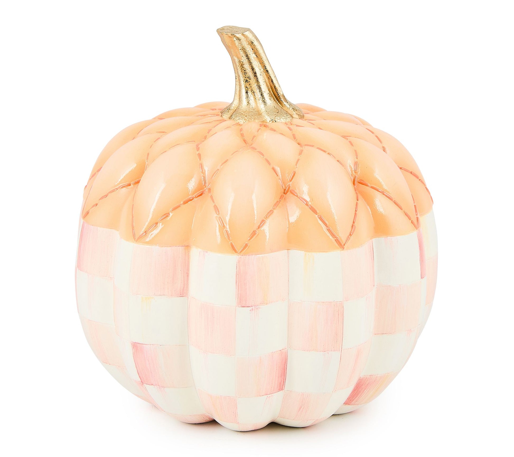 MacKenzie-Childs Rosy Check Fairytale Quilted Pumpkin