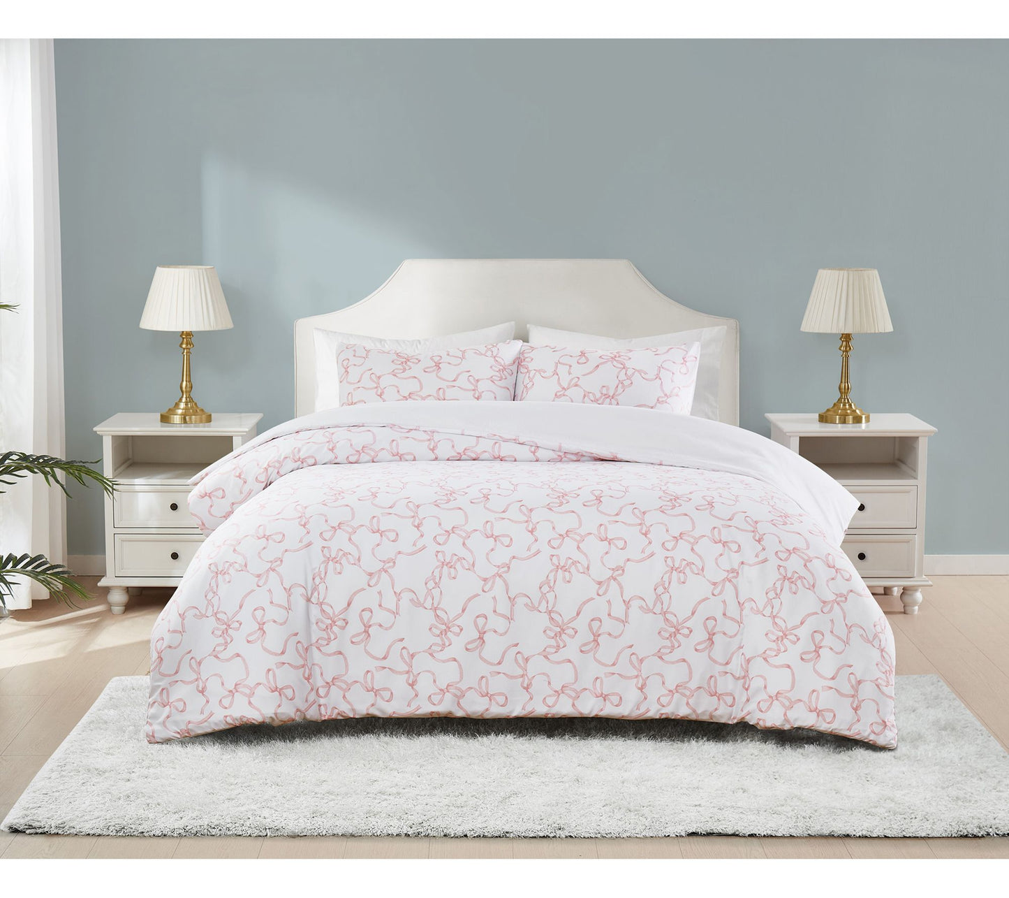 Truly Soft Printed Bow 3 Piece King Comforter Set