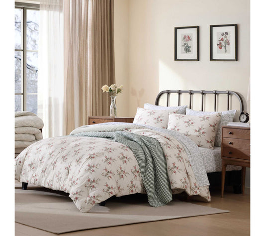 Laura Ashley Jessika Cotton Flannel King Comforter Set