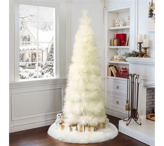 LuxenHome 6ft Slim Artificial Pampas Grass Treein Ivory