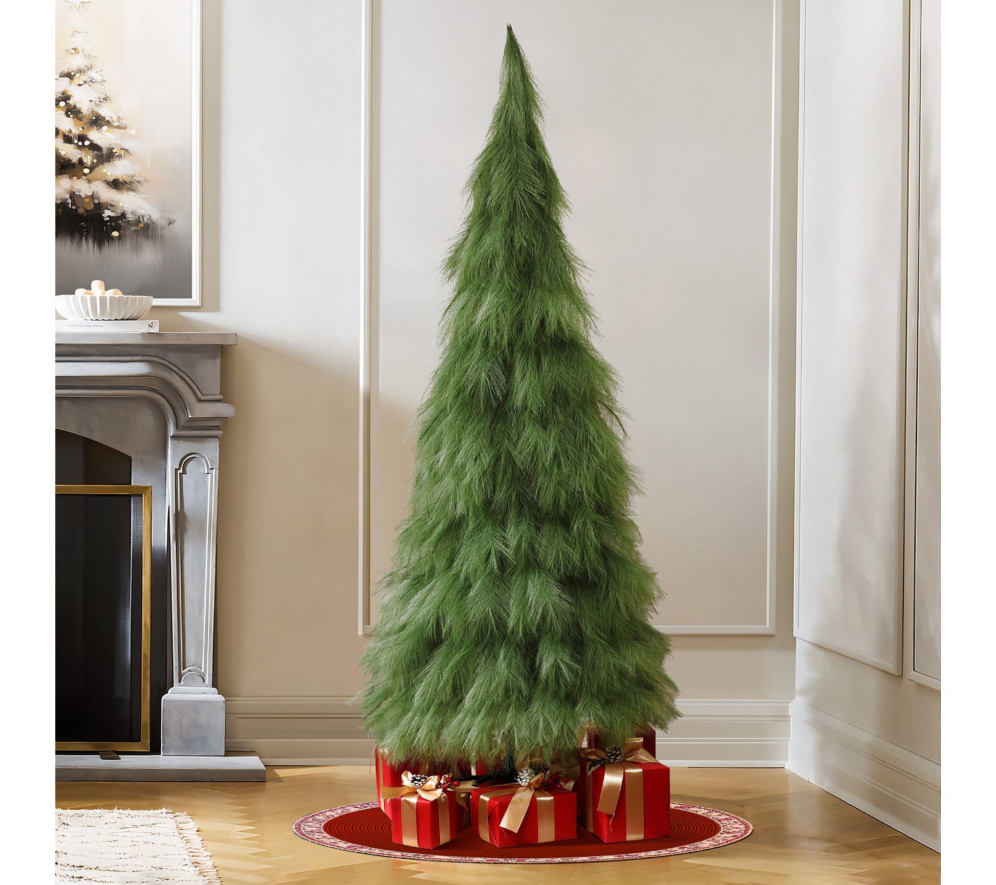 LuxenHome 6ft Holiday Artificial Pampas Grass Tree in Green