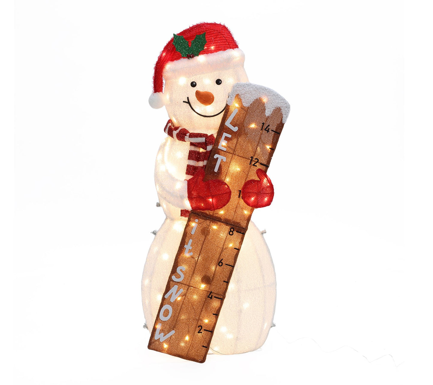 LuxenHome 3.5Ft Lighted Let-It-Snow Snowman Holiday Decoration