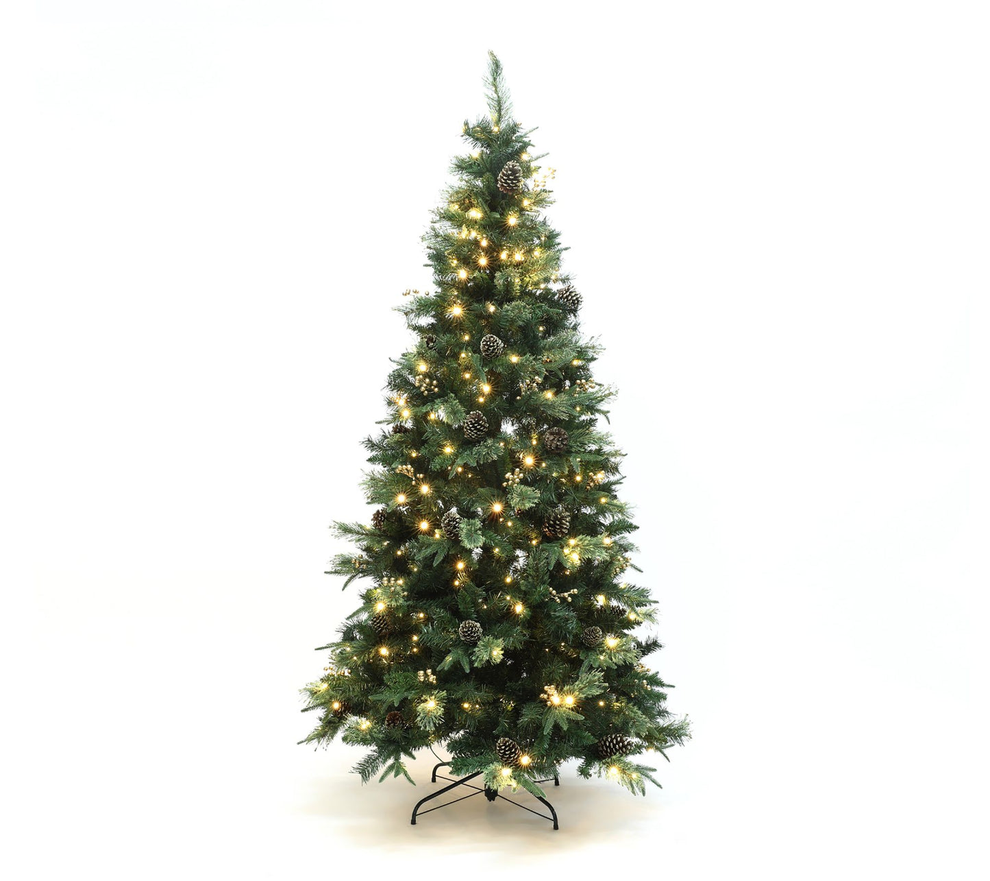 LuxenHome 6.5Ft Pre-Lit Artificial Pine Xmas Tree with Stand