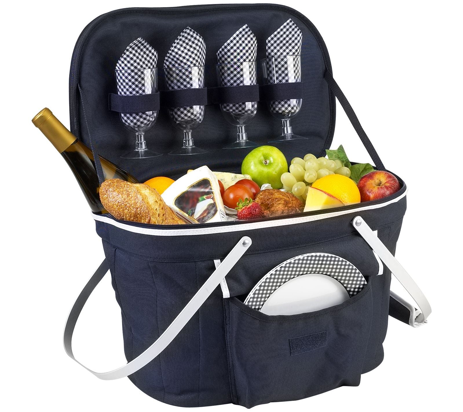 Picnic at Ascot, Collapsible Insulated Picnic Basket For 4