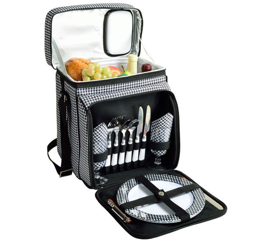 Picnic at Ascot Insulated Picnic Cooler for 2,Houndstooth