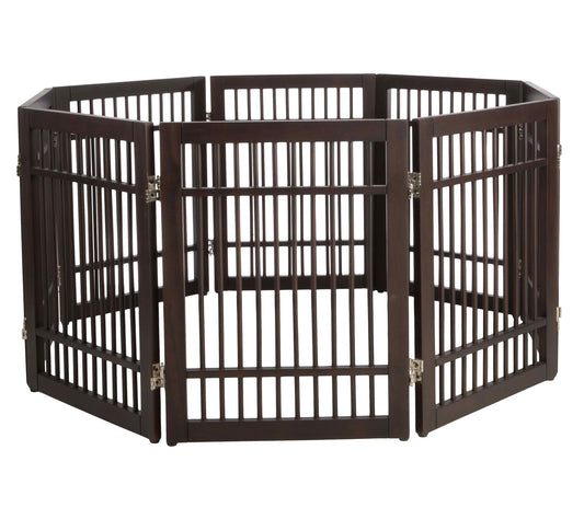 PETMAKER Freestanding Dog Gate 8-Panel Foldable  Indoor Fence