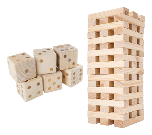 Trademark S/2 Outdoor Games - Stacking Game andLarge Dice Set