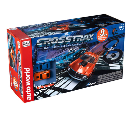 Auto World: CrossTrax Road Course 9' Slot Car Race Set